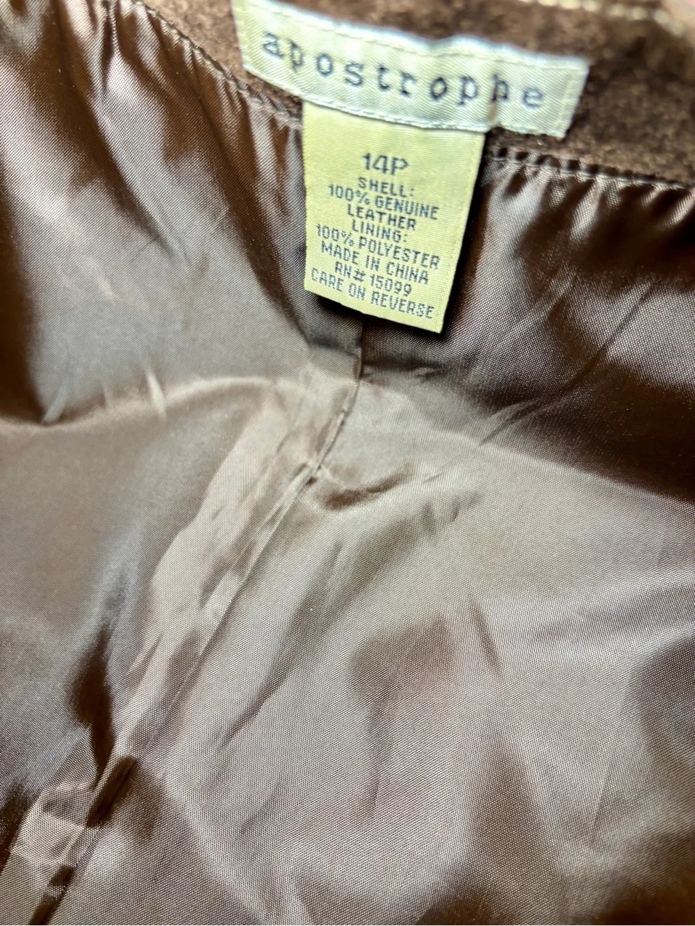 Apostrophe Genuine Leather Patchwork Suede Mini Skirt | Y2K Boho Western |Sz 14P